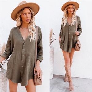 Army Green NWT Vici Kennedy Tunic Dress